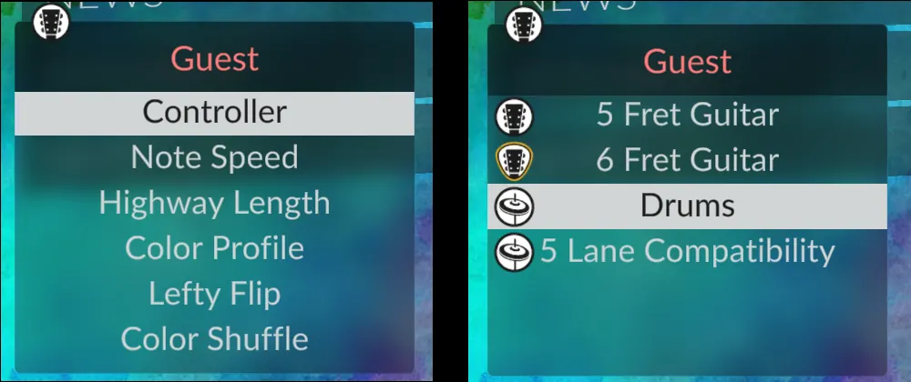 Clone Hero drum input mapping screen