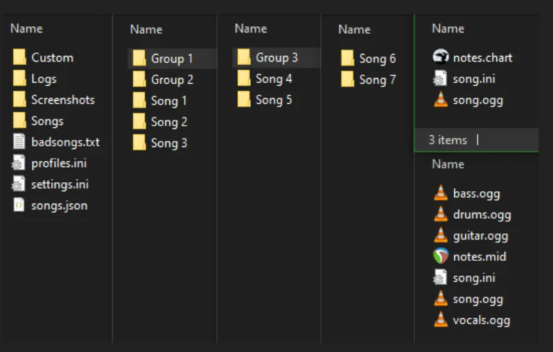 Official Clone Hero song folder example